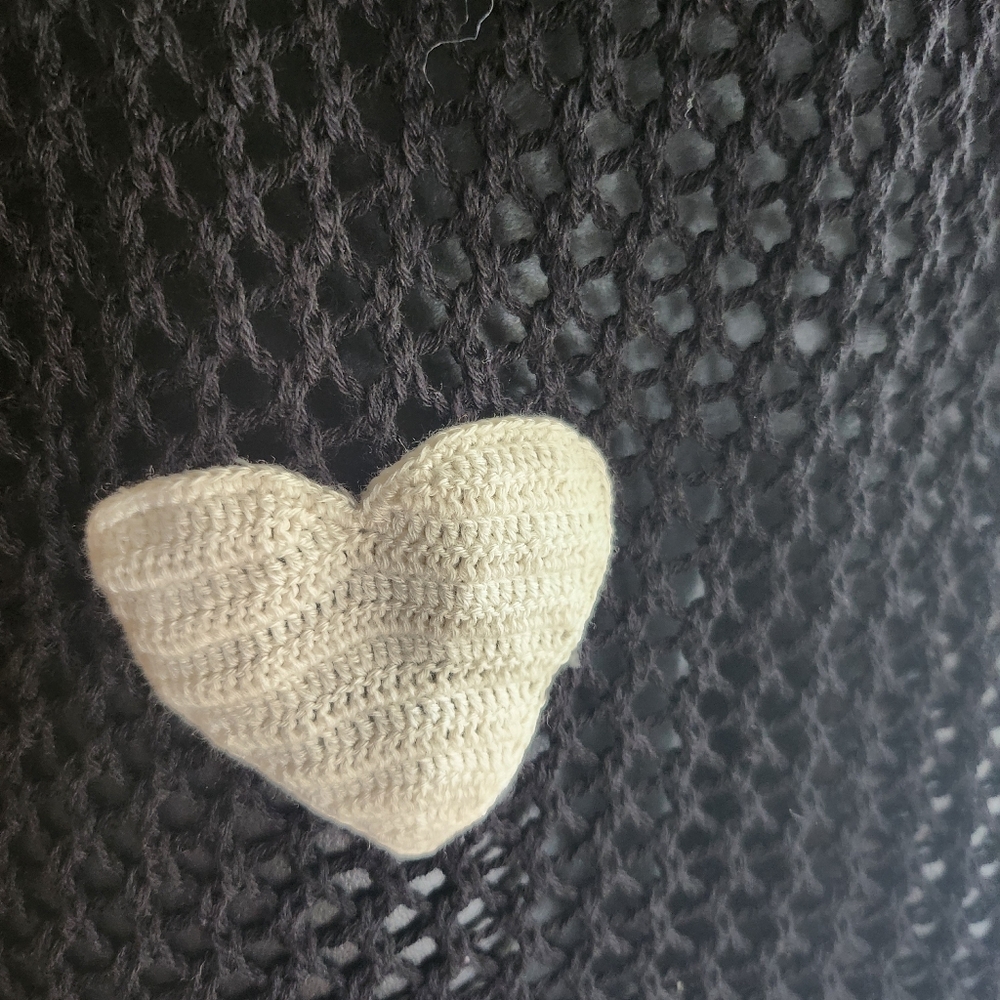 Pitusa Dress Black Crochet Hearts Mini OS - Picture 6 of 7